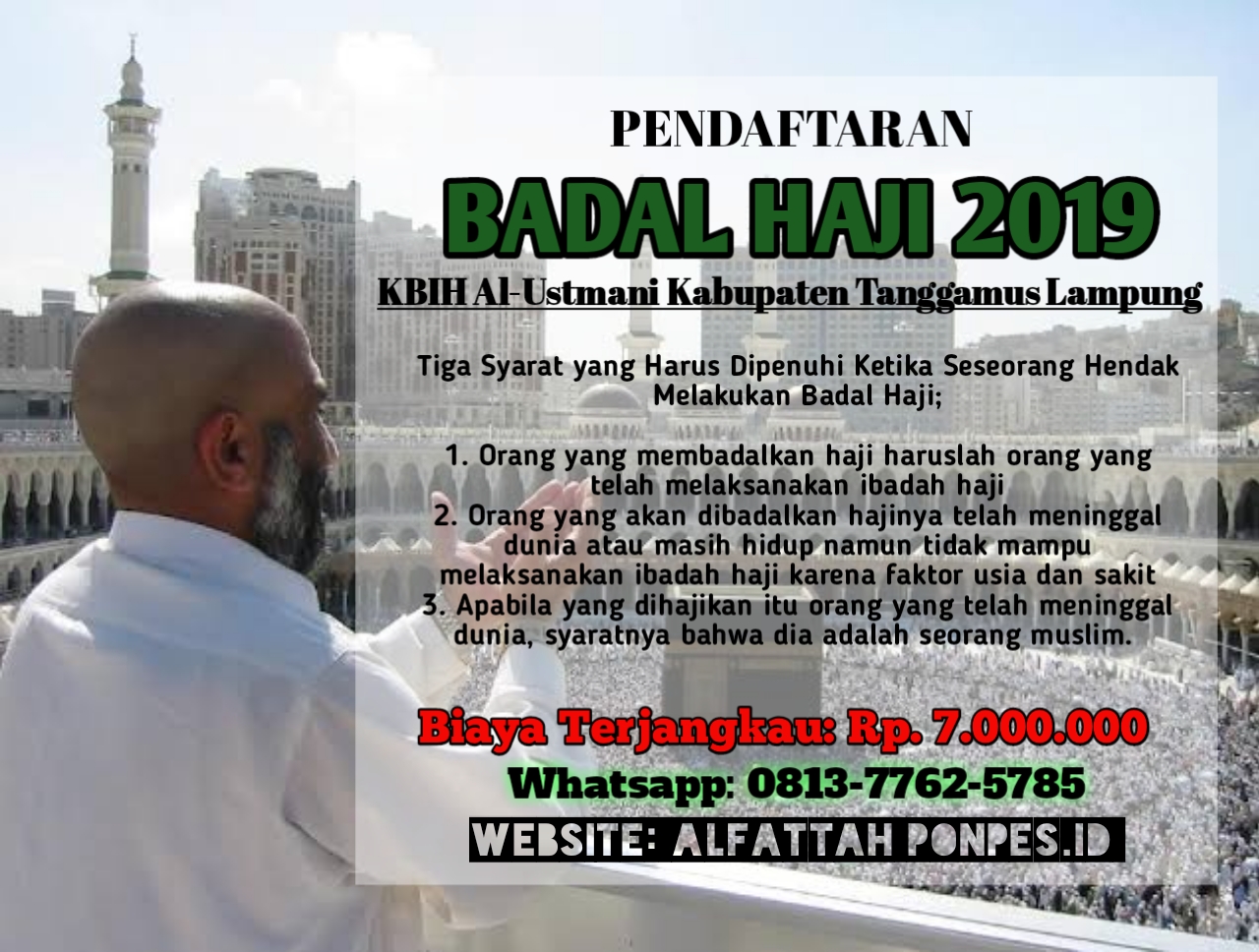 Menerima Pendaftaran Haji Badal Kabupaten Tanggamus Lampung