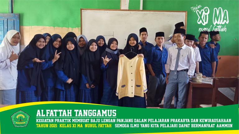 Kegiatan Menjahit Kelas XI MA Nurul Fattah Tanggamus